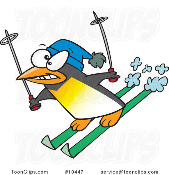 Cartoon Ski Penguin