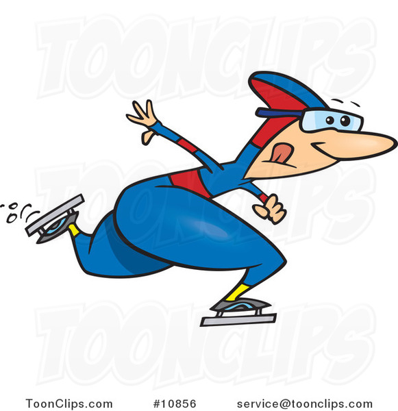 Cartoon Speed Skater #10856 by Ron Leishman