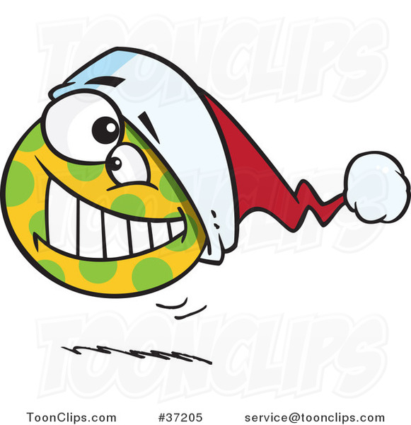 Cartoon Spotted Christmas Ball Bouncing