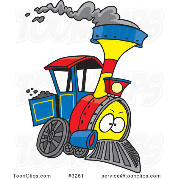 Cartoon Steam Engine Train #3261 by Ron Leishman