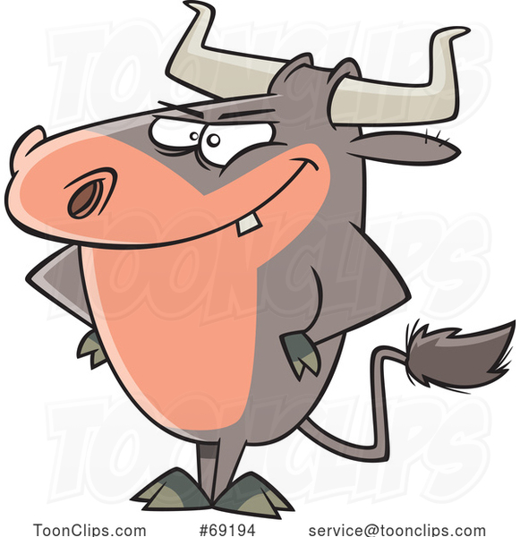 Cartoon Stubborn Bull