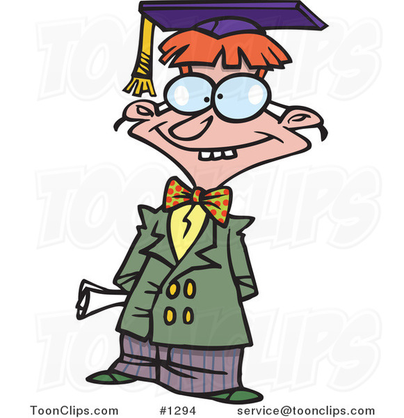 Cartoon Teen Boy Graduate Posing