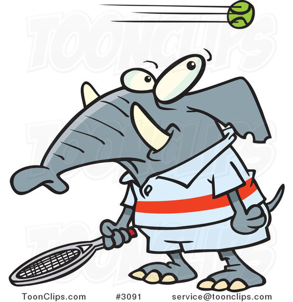 Cartoon Tennis Elephant