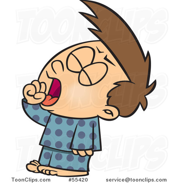 Cartoon Tired Boy Yawning #55420 by Ron Leishman