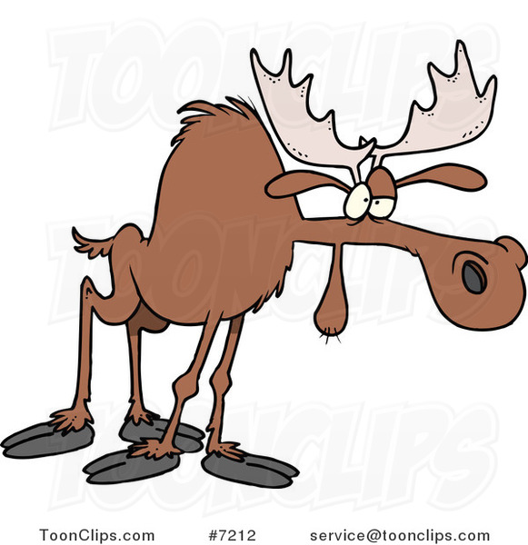 Cartoon Tired Moose
