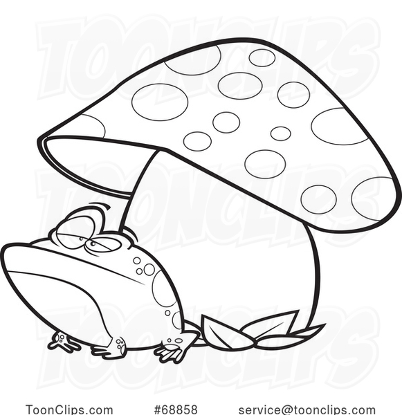 Cartoon Toad Under a Mushroom