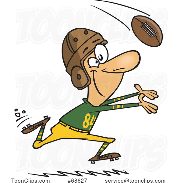 Cartoon Vintage Football Player #68627 by Ron Leishman