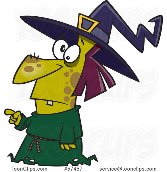 Cartoon Warty Witch Pointing