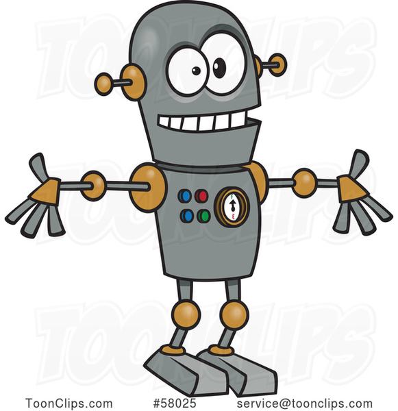 Cartoon Welcoming Robot