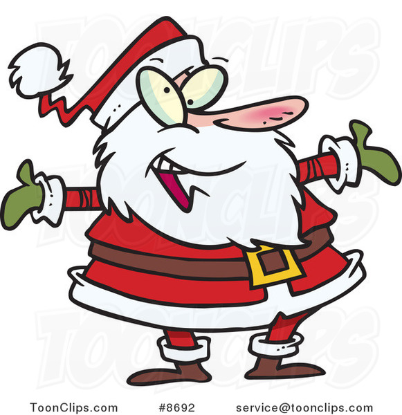 Cartoon Welcoming Santa