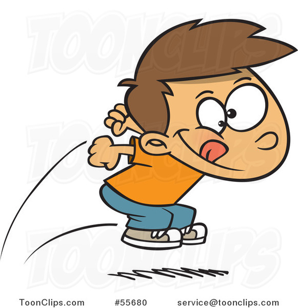 Cartoon White Boy Jumping