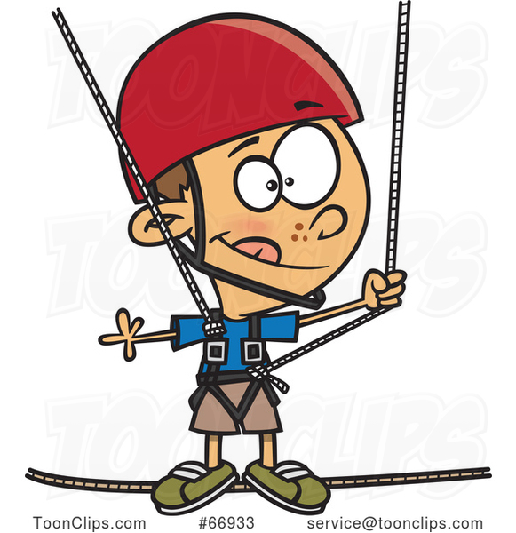 Cartoon White Boy Carrying a Fishing Pole #66902 by Ron Leishman