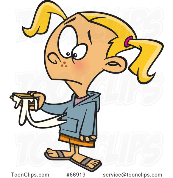 Cartoon White Girl Making a Mess with Smores