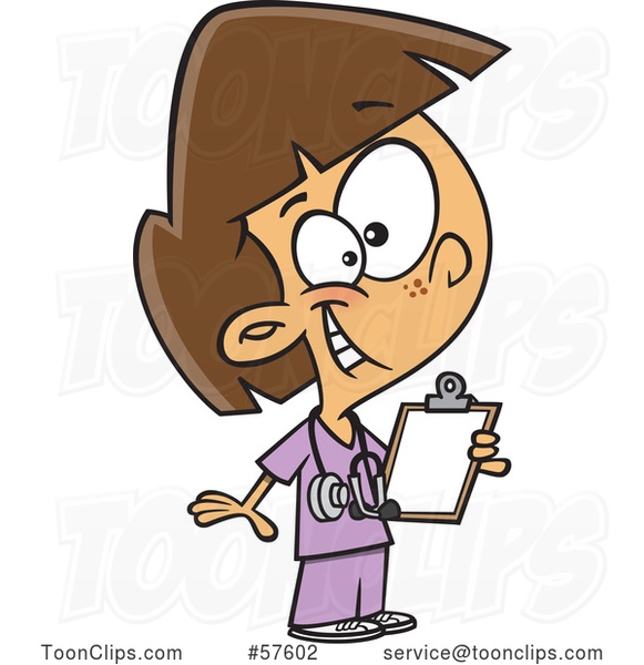 Cartoon White Girl Nurse