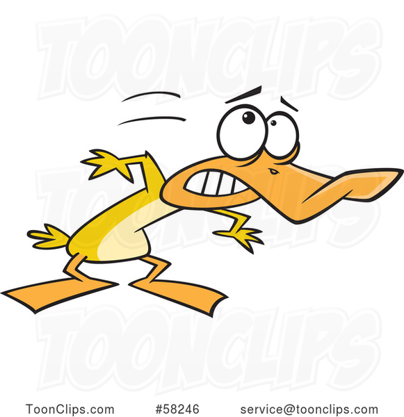 Cartoon Yellow Duck Ducking