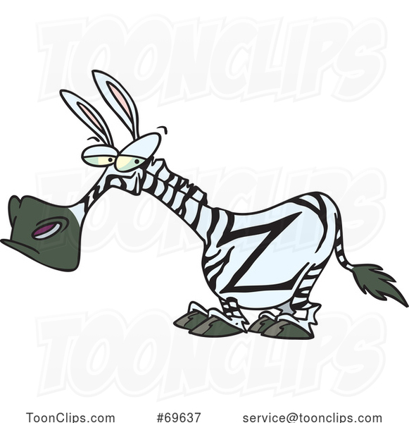 Cartoon Zebra with a Z Mark