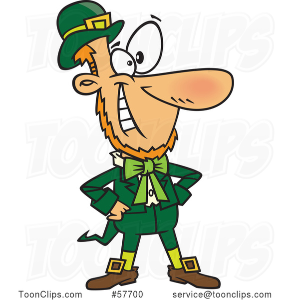 Confident Cartoon St. Patrick's Day Leprechaun Grinning