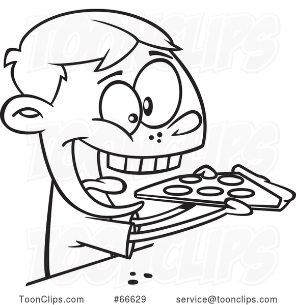 cartoon eating pizza