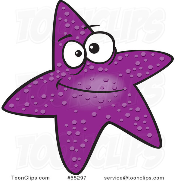 Purple Cartoon Skeptical Starfish #55297 by Ron Leishman